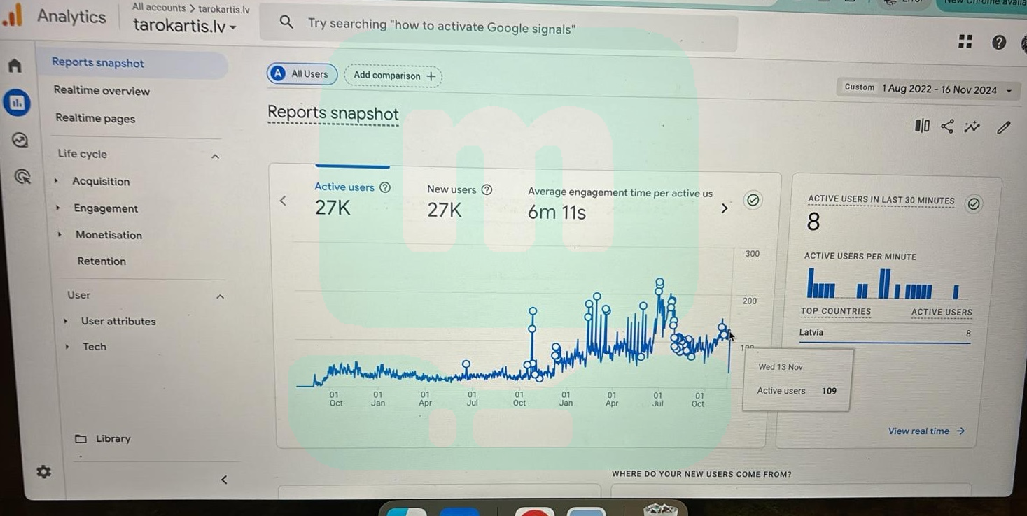 Apmeklējuma pieaugums mājaslapā no SEO