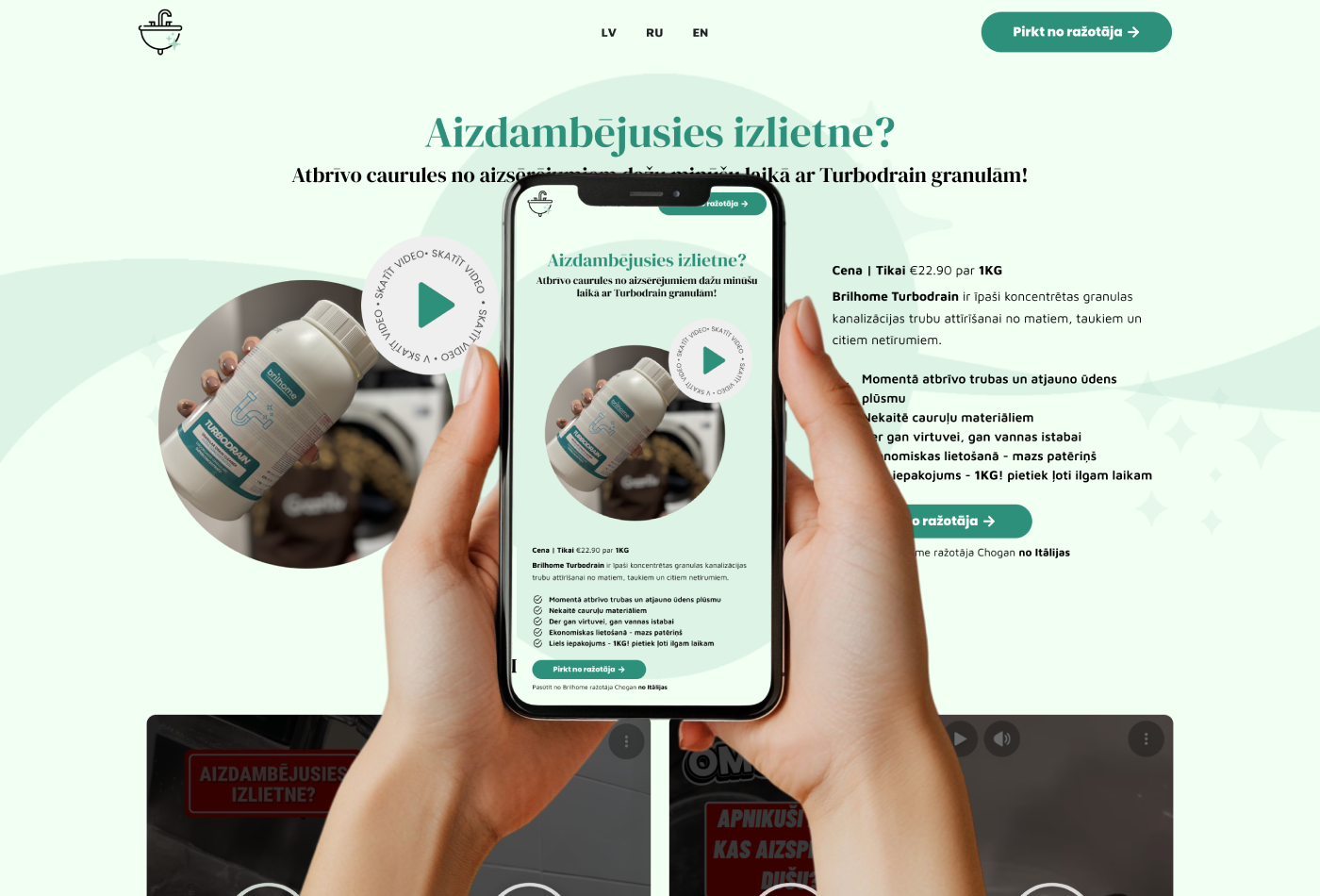 Produkta reklāmas piezemēšanās lapas izstrāde